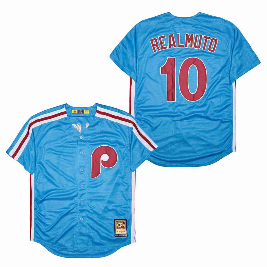 Men Philadelphia Phillies #10 Realmuto blue Game MLB Jerseys->cleveland indians->MLB Jersey